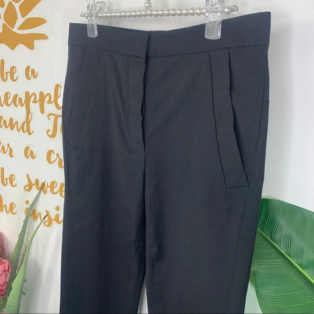DIANE von FURSTENBERG Black Straight Trouser Pants Size 0 - Picture 3 of 13